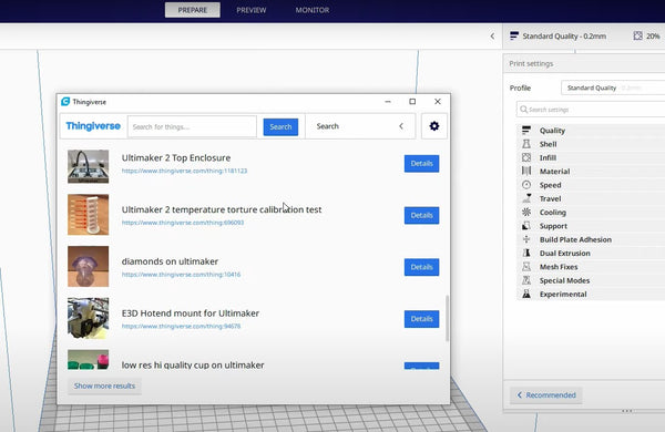 thingiverse plugin on cura