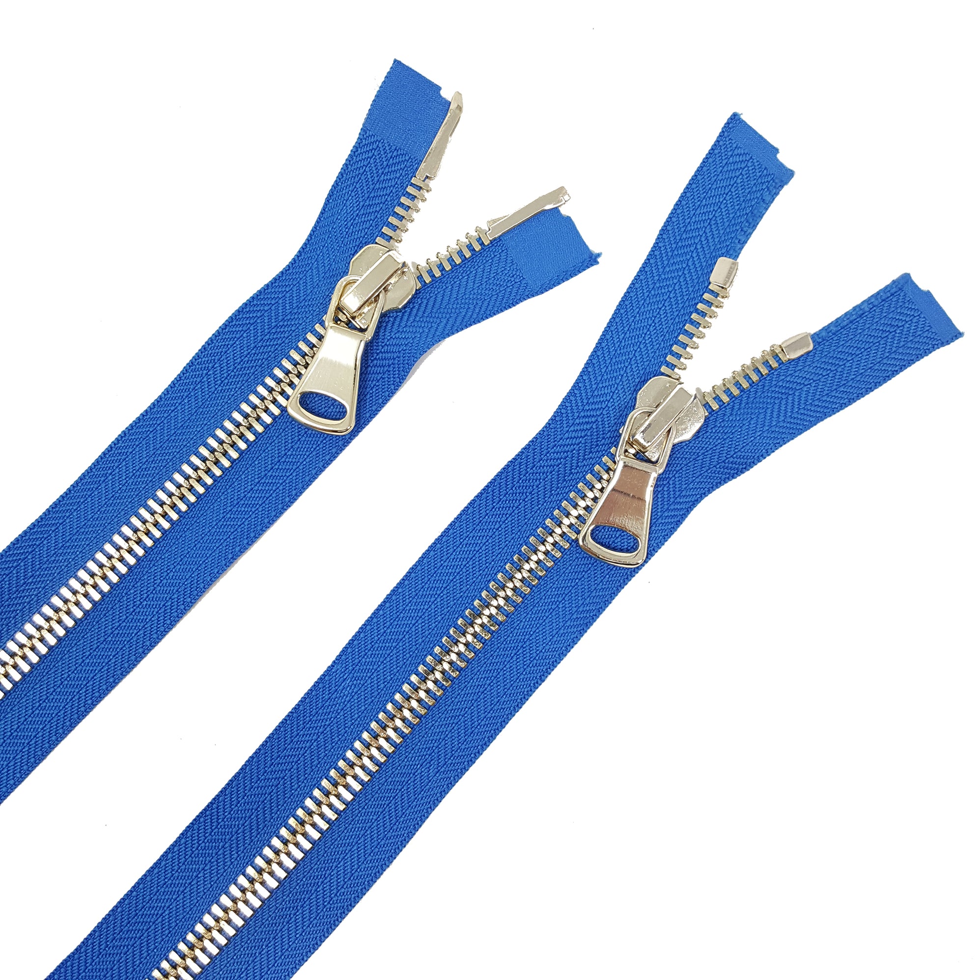Glossy 8MM Two-Way Separating Open Bottom Zipper, Royal/Brass | 4 Inch ...