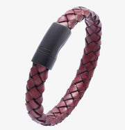 Genuine Leather Bracelet - Maroon - Mseljoy Accessories