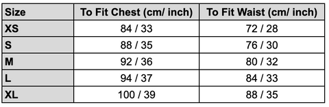 Jersey Male size guide