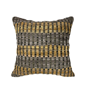 18X18 White + Textured Brown Stripes Throw Pillow