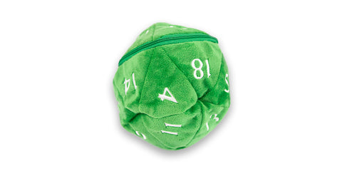 Green D20 Plush Dice Bag