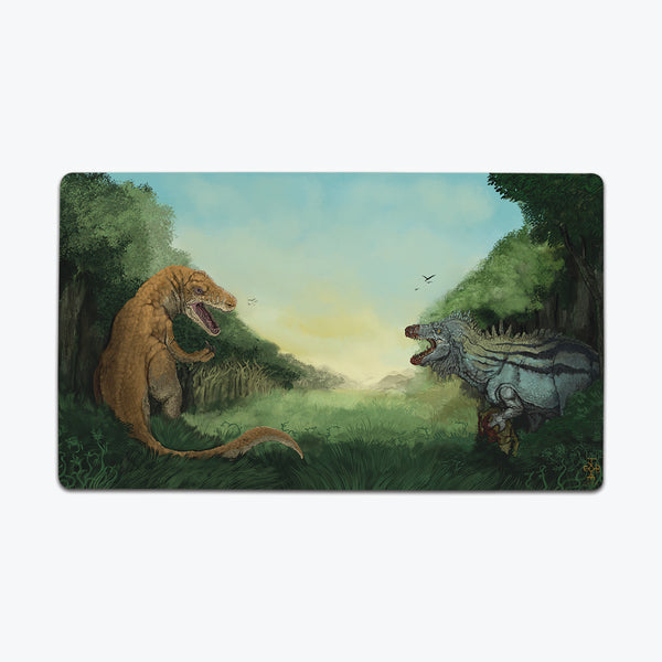 Vaporwave Robot Dinosaur Thin Desk Mat – Inked Gaming