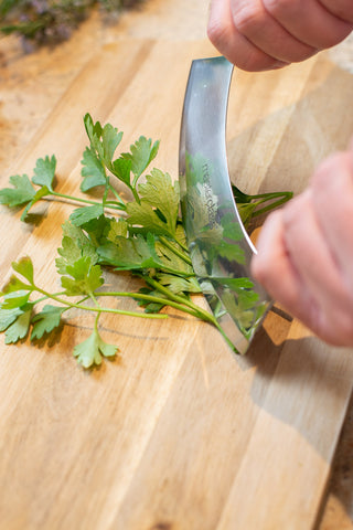 herbs being used in kitchen