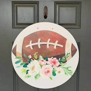Football Floral Door Hanger - Birch and Boulder - Door Hanger Paper