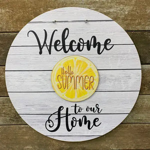 Hello Summer Lemon Door Hanger Insert - Birch and Boulder