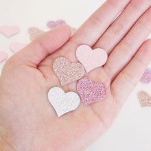 Load image into Gallery viewer, glitter and metallic felt hearts