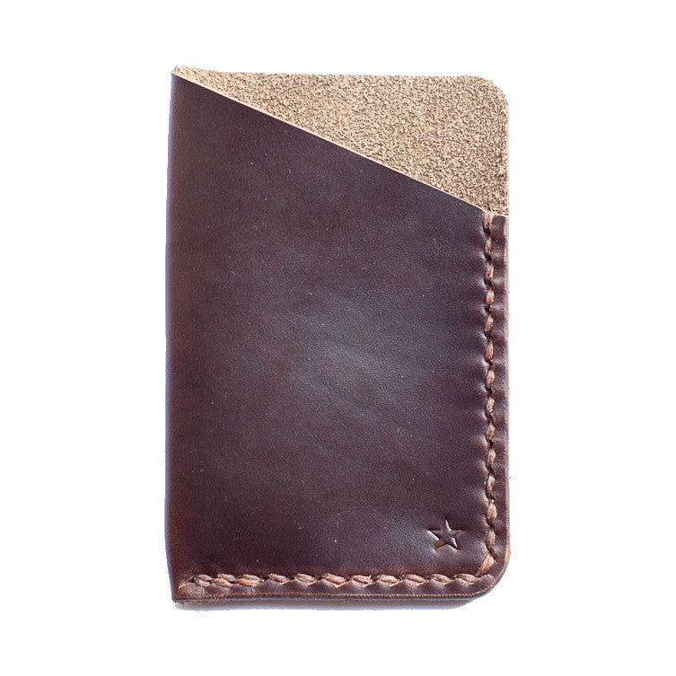 One Star Leather Minimalist Wallet - Mahogany :: Maxton Men