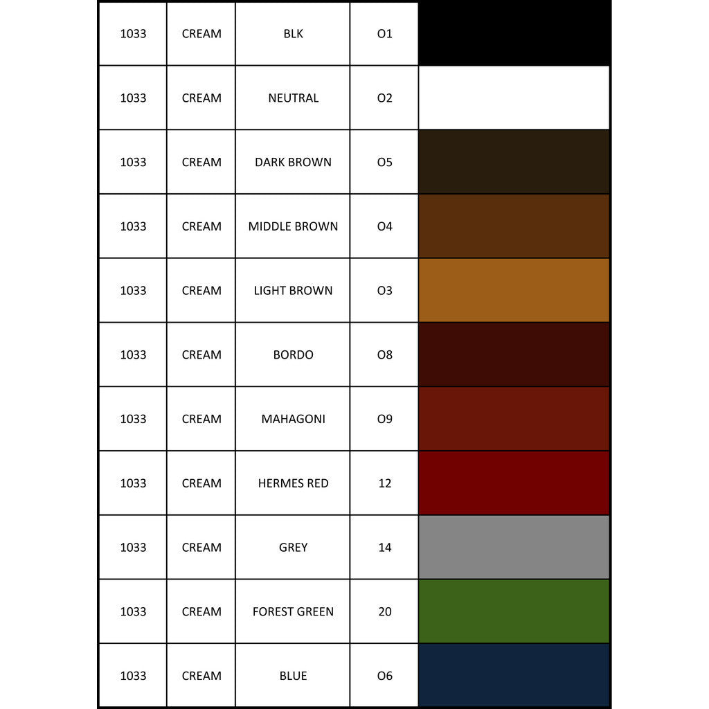 Saphir Shoe Cream Color Chart