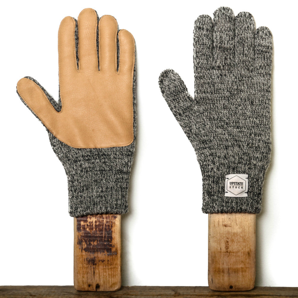 Upstate Stock Ragg Wool Glove with Natural Deer - Charcoal Melange ...
