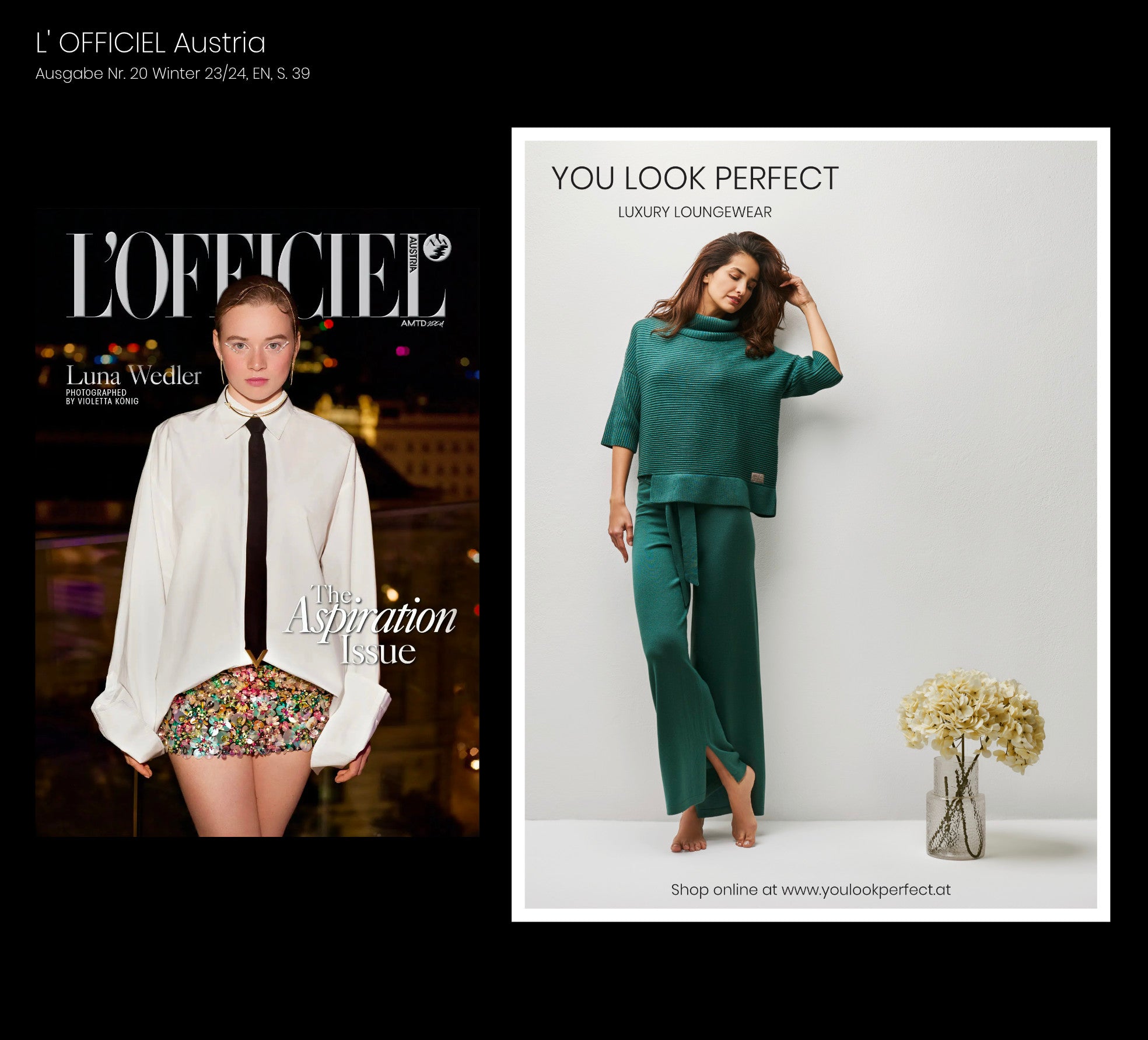 You look perfect Loungewear in der Zeitschrift L'Officiell