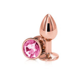 Rear Assets Rose Gold Plug with Round Gem Small