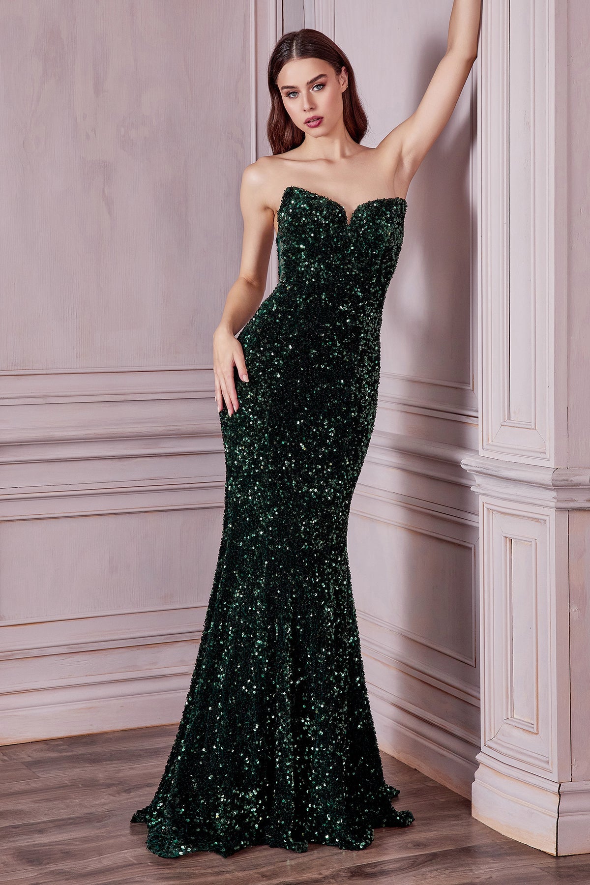 Cinderella Divine Fitted Strapless Sequin Gown CH151 – LA TOP DIVAS