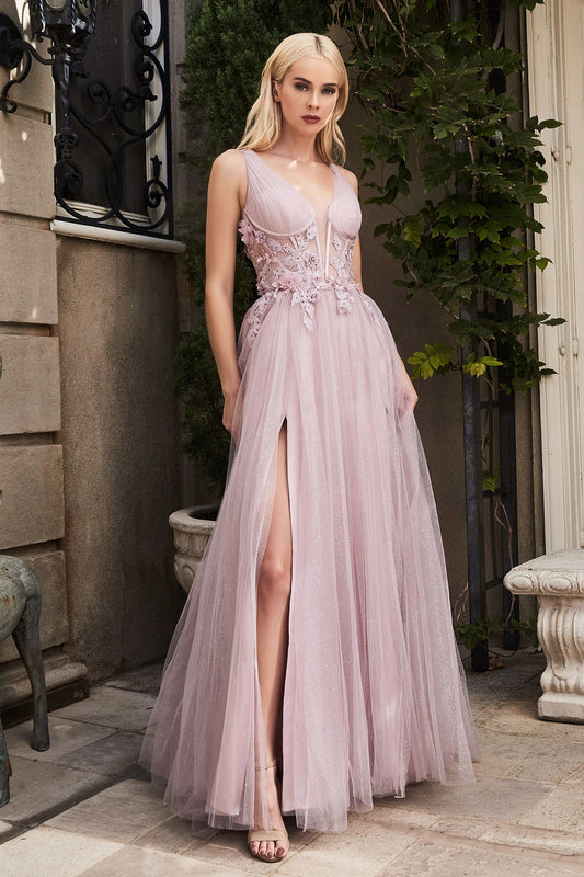Andrea Leo - Megara Tulle Flower Detailed Evening Gown Style #A1057 – LA  TOP DIVAS