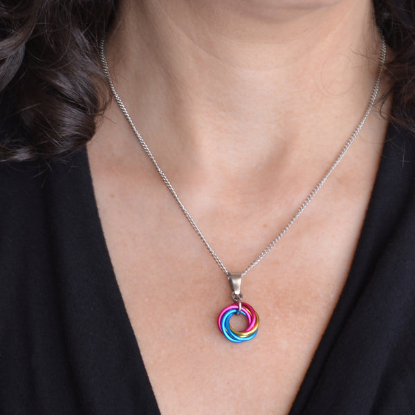 Non Binary Rainbow Shaped Necklace – www.