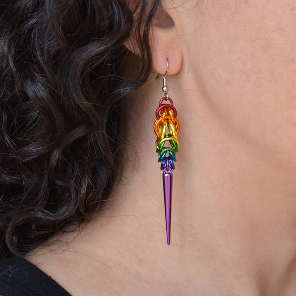 Pride Spike Earrings  Choose Your Flag  Rebeca Mojica Jewelry