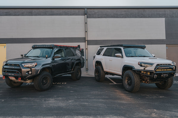 Side by side of the upTOP Overland Alpha and Bravo Series Roof rack for a 5th gen 4Runner.
