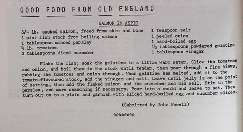 Recipe Card from the BCMM Archives