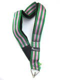 Macapart Shoulder strap. The colors are Mangueira samba school pink and green stripes.