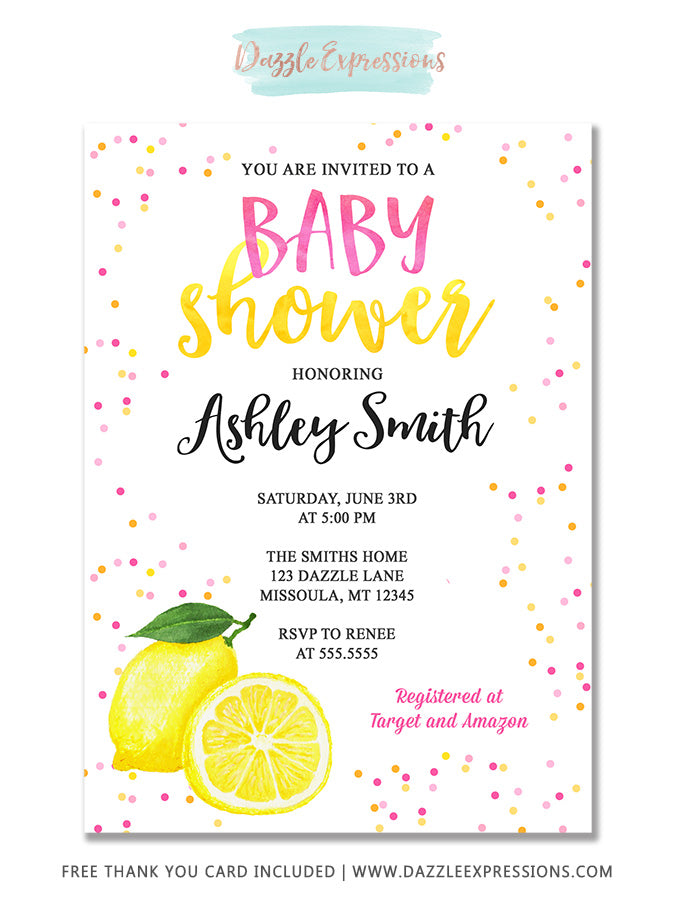 pink and grey elephant baby shower invitations