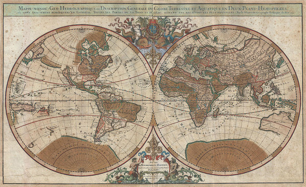 Old 1691 Map Of The World - Art Print