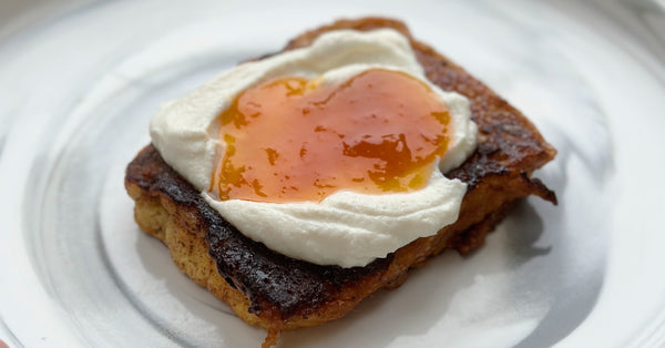 french toast with ricotta and apricot preserve