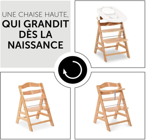 chaise haute bebe hauck bois evolutive