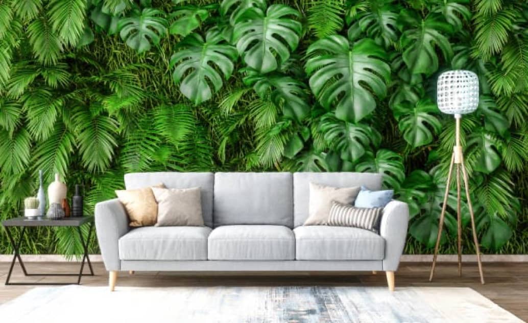 mur végétal avec plante artificielle
