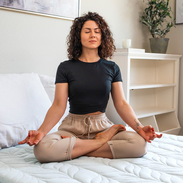 meditation on a futon mattress