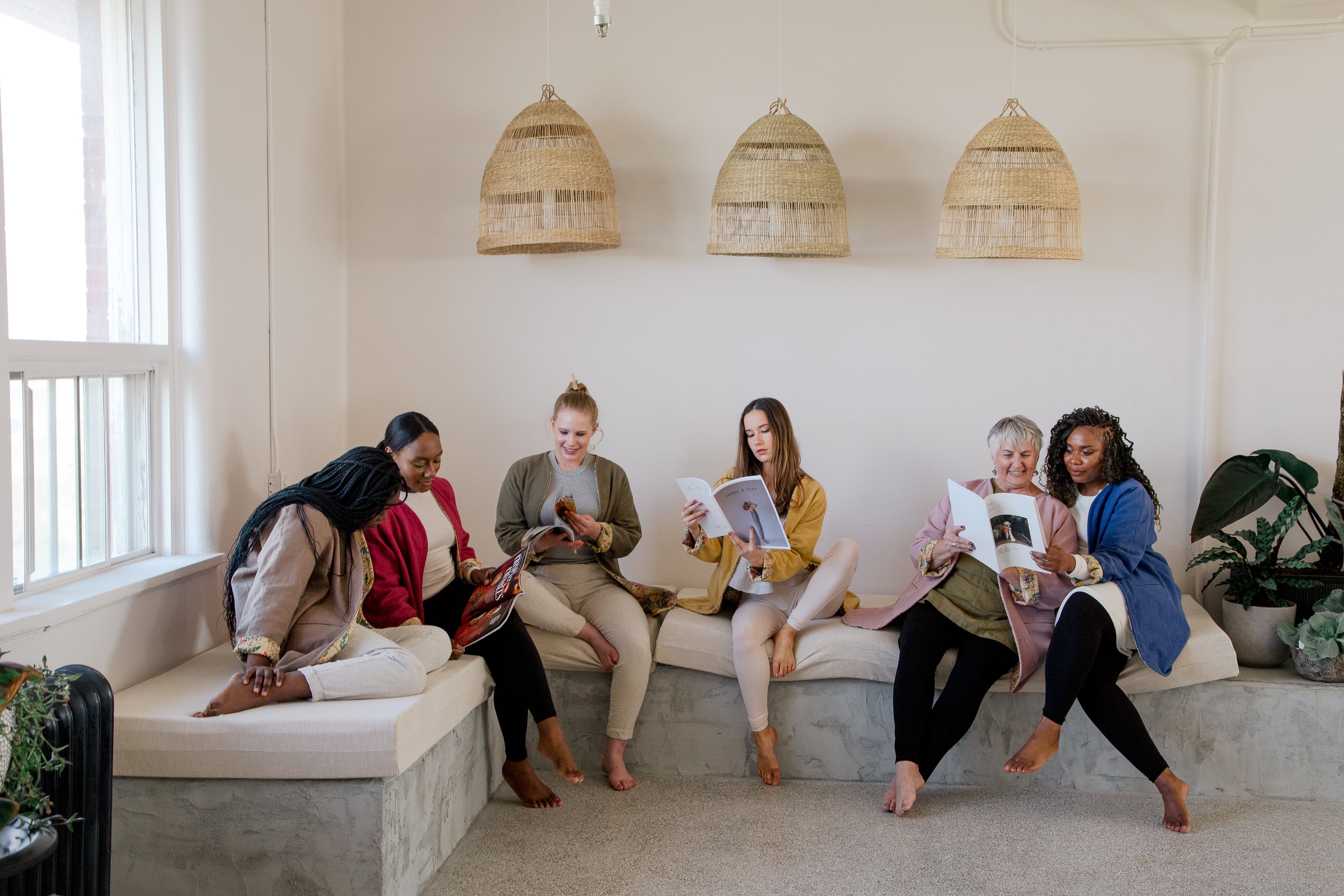 women in linen