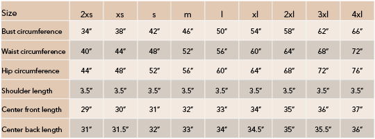 Joey Mini Sizing