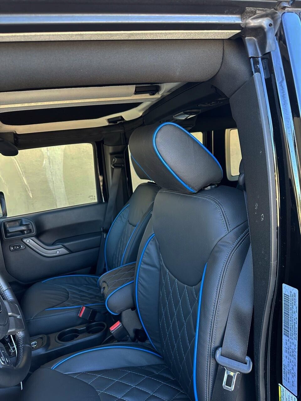 2014-2015 Fits JEEP WRANGLER JK CUSTOM LEATHER SEAT COVERS BLACK & Blu – US  leather car seats