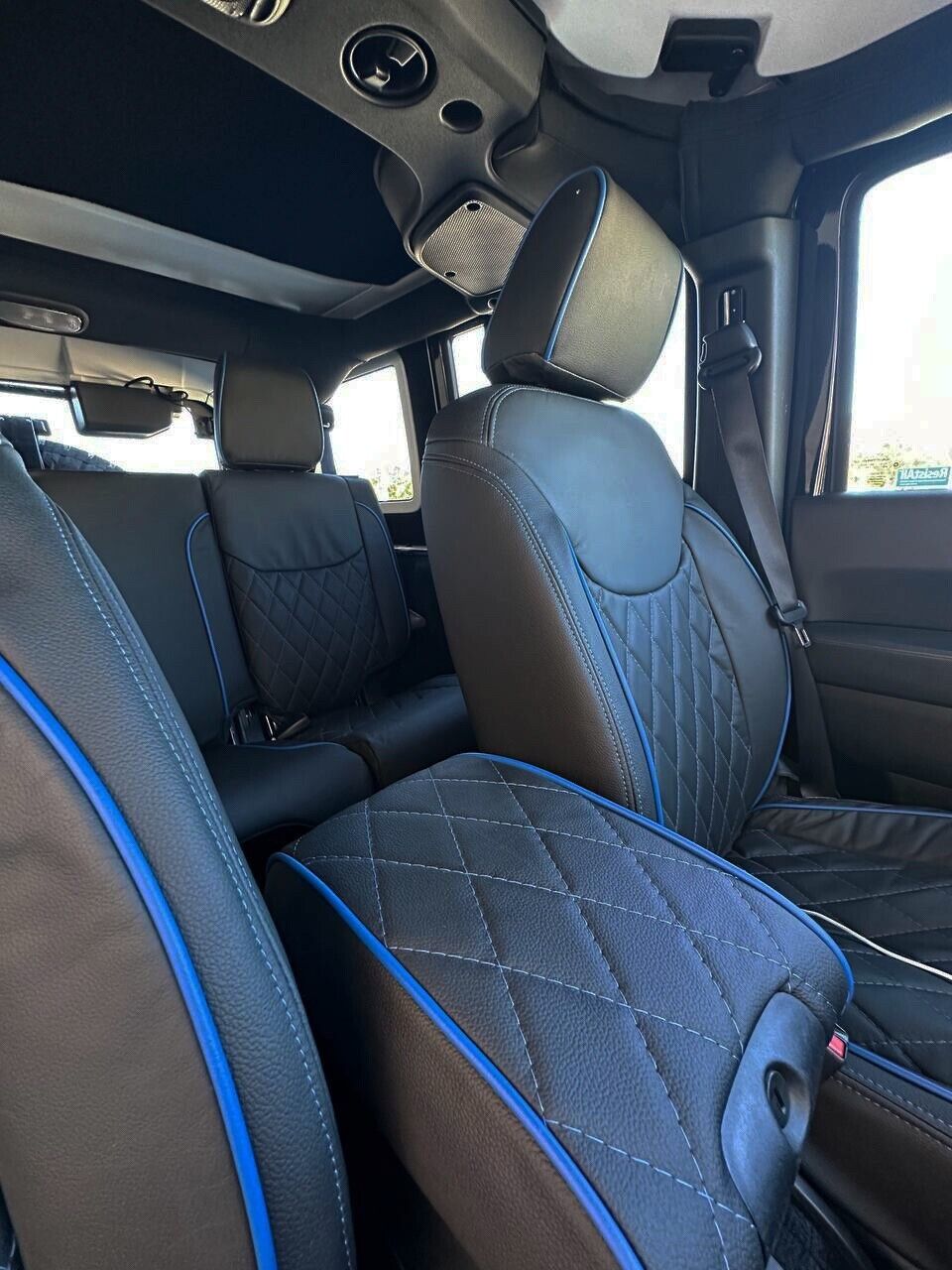 2016-2017 Fits JEEP WRANGLER JK CUSTOM LEATHER SEAT COVERS BLACK & Blu – US  leather car seats
