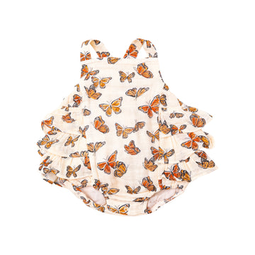 Ruffle Sunsuit - Painted Butterflies