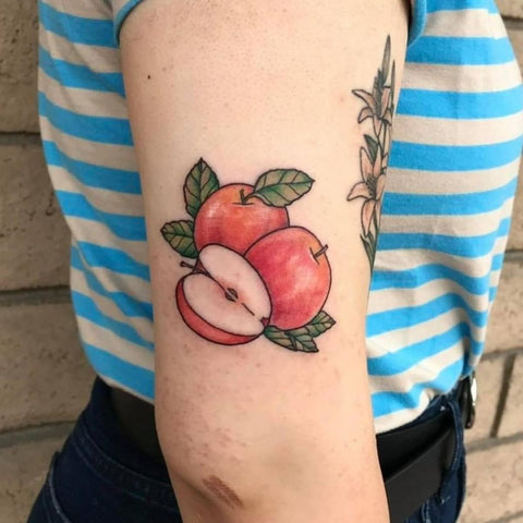 Traditional Apple Tattoo  Apple tattoo Tattoos Autism tattoos