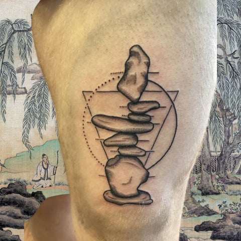 Balanced Rocks Tattoo Best Taoism Tattoo Ideas