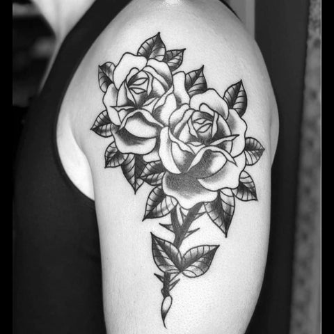 Blackwork Rose Tattoo Idea  BlackInk