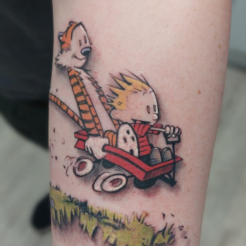 Tattoo tagged with small feline animal tiny calvin and hobbes ifttt  little evankim leopard inner forearm illustrative film and book   inkedappcom