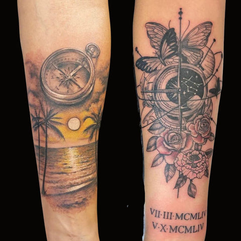 Around the world matching tattoo for best friends.