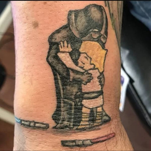 Darth Vader and Luke hugging Tattoo Best Star Wars Tattoo Ideas