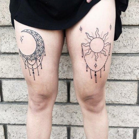 sun and moon tattoos for girls