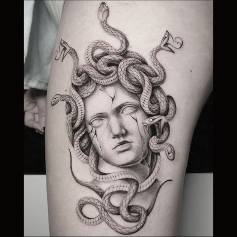 Medusa Tattoo Design with Realistic Snake Art
