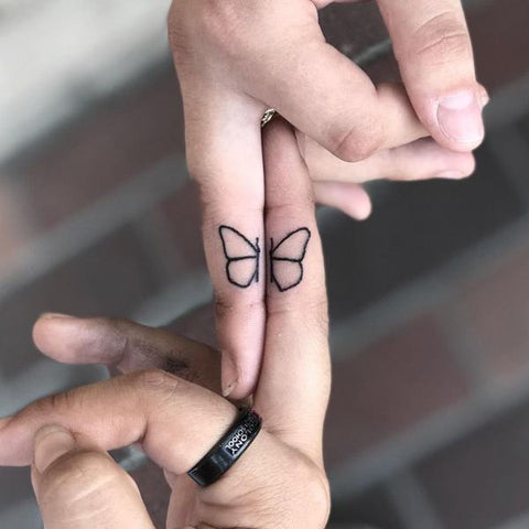 Fingers Make a Butterfly Couples Tattoo Best Couples Tattoo Ideas