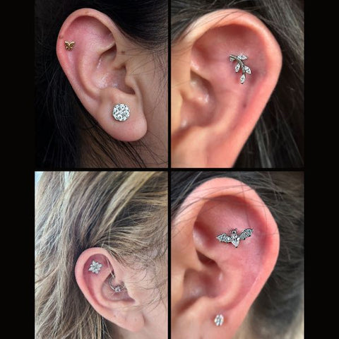 Flat Piercings Different Ear Cartilage Piercings