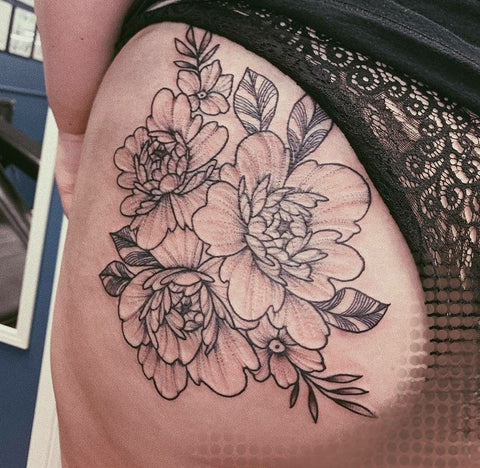 Tattoo uploaded by ʙʀᴏᴏᴋʟʏɴɴ   This is the picture that inspired the  dark red roses and pink flowers idea I also want it that big and covering  that much area of