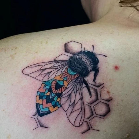 bee honeycomb tattoo