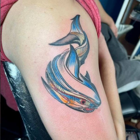 Geometric Shark Tattoo Color 10 Best Shark Tattoo Ideas