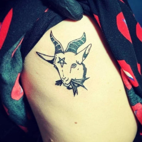 Goat Head with Pentagram Occult Tattoo Best Occult Tattoo Ideas