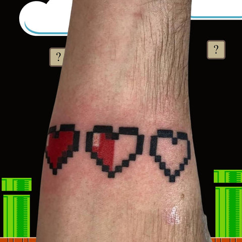 Heart Life Bar Tattoo Best Video Game Tattoo Ideas