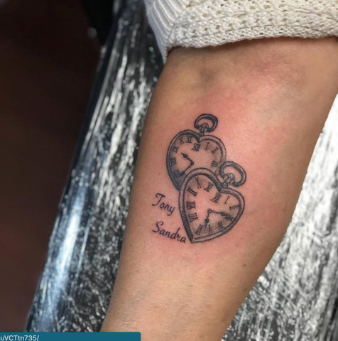 Heart Watch Couples Tattoo